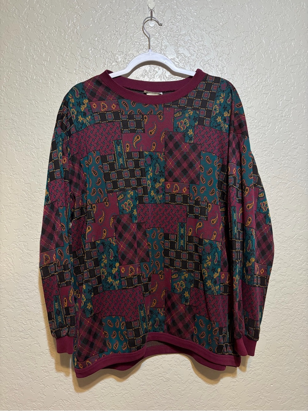 Vintage Donn Kenny Paisley Patchwork Sweater